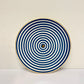 Set of 2 Stripe Plates with Gold Detail, Blue