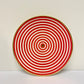 Set of 2 Stripe Plates with Gold Detail, Red